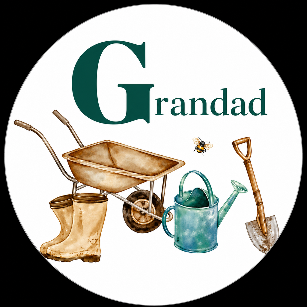 Fathers Day Granded Garden Tools Edible Cake Topper