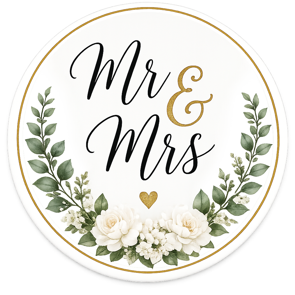 Wedding Day - Mr & Mrs Cupcake Toppers
