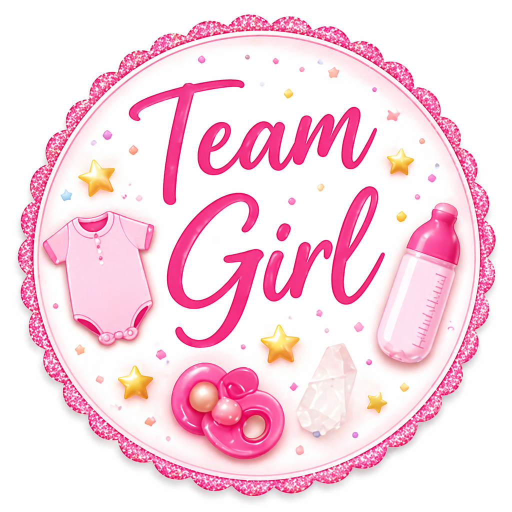 Baby Shower - Team Girl Cupcake Toppers