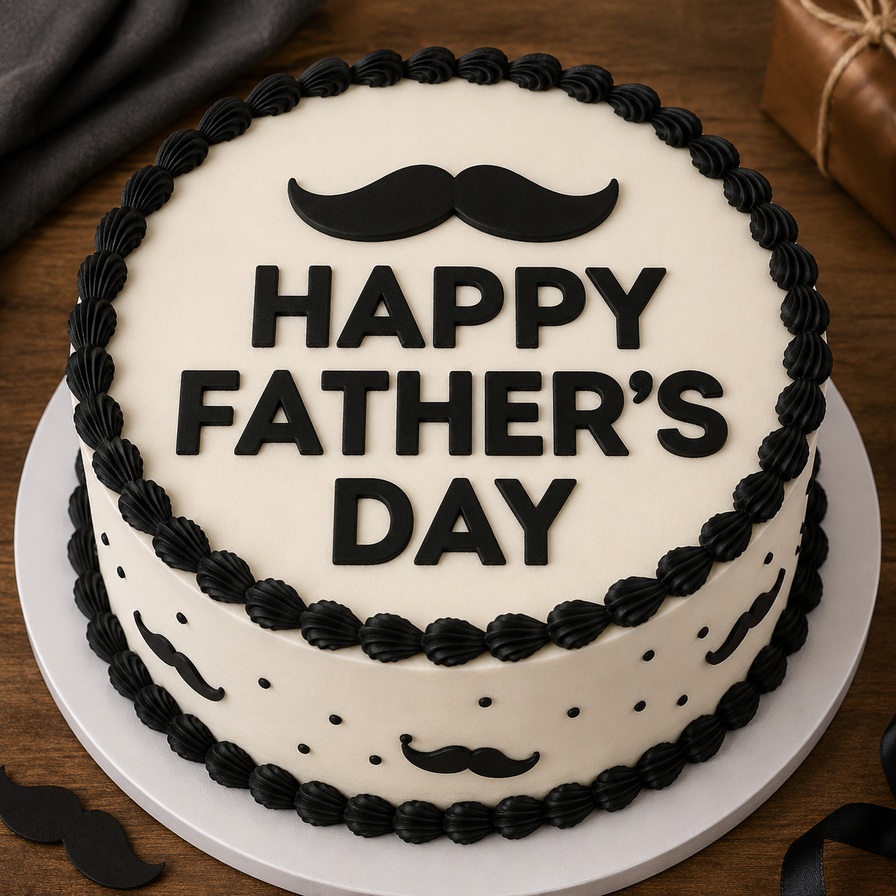 Fathers Day Happy Fathers Day Moustache Edible Cake Topper