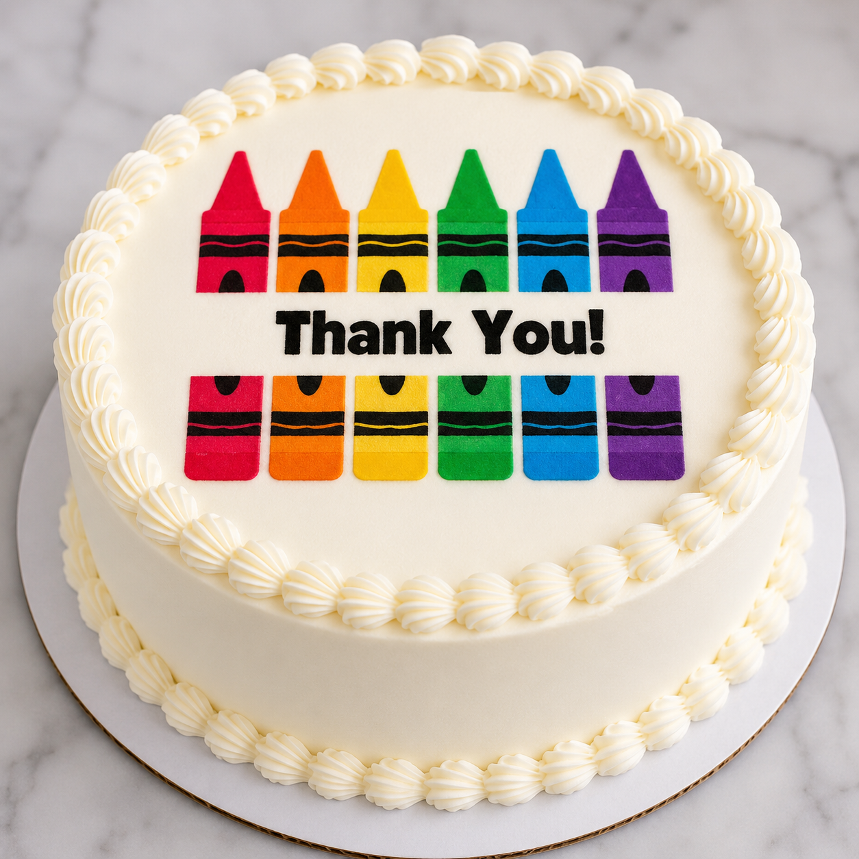 Best Teacher Thank You Crayons Edible Cake Topper