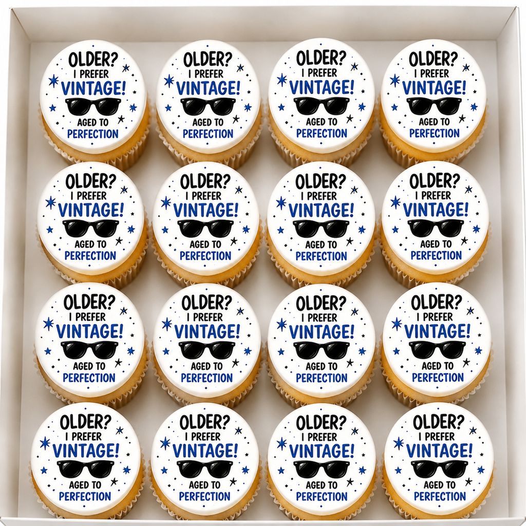 Happy Birthday Older? I Prefer Vintage Cupcake Topper
