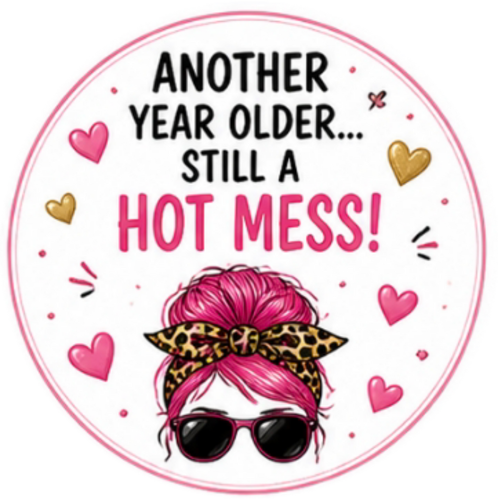 Happy Birthday still a hot mess Cupcake Topper