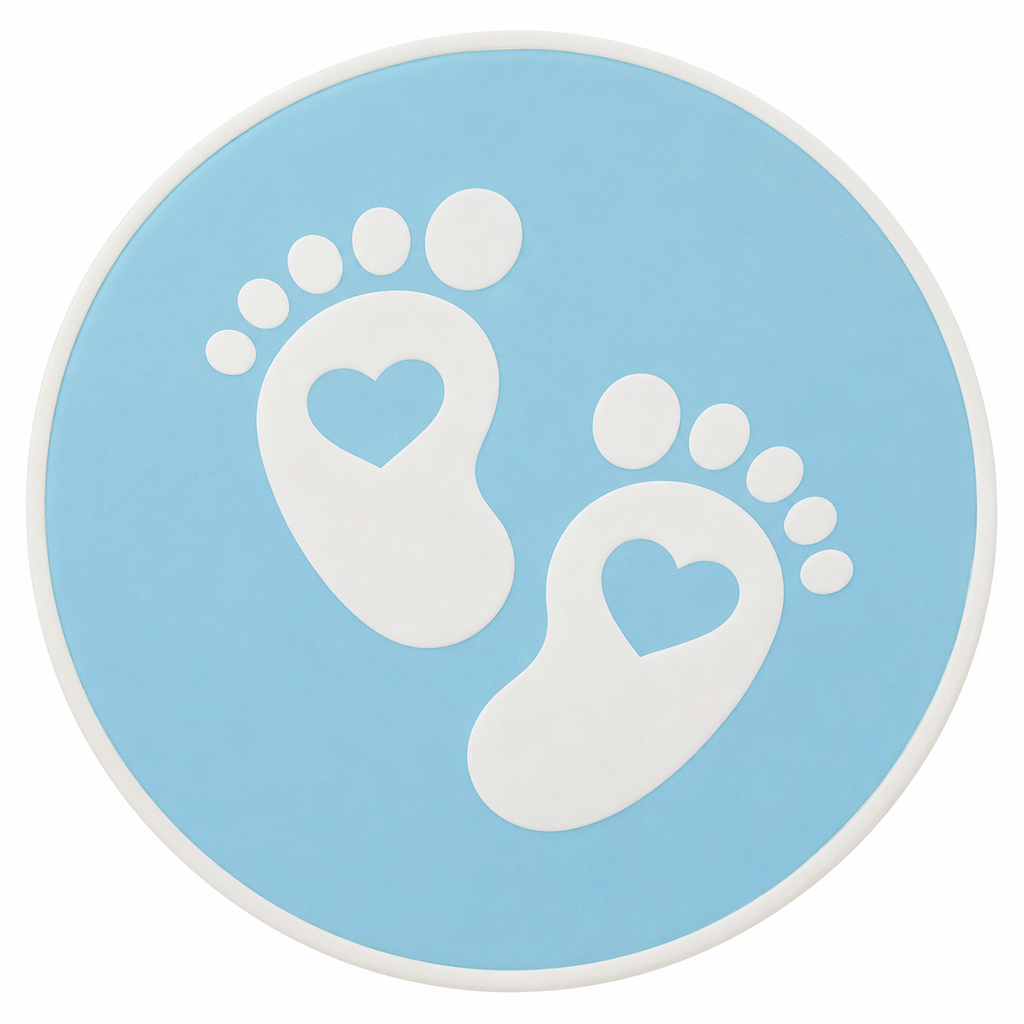 Baby Shower Edible Cake Topper – Blue Footprints Icing Print