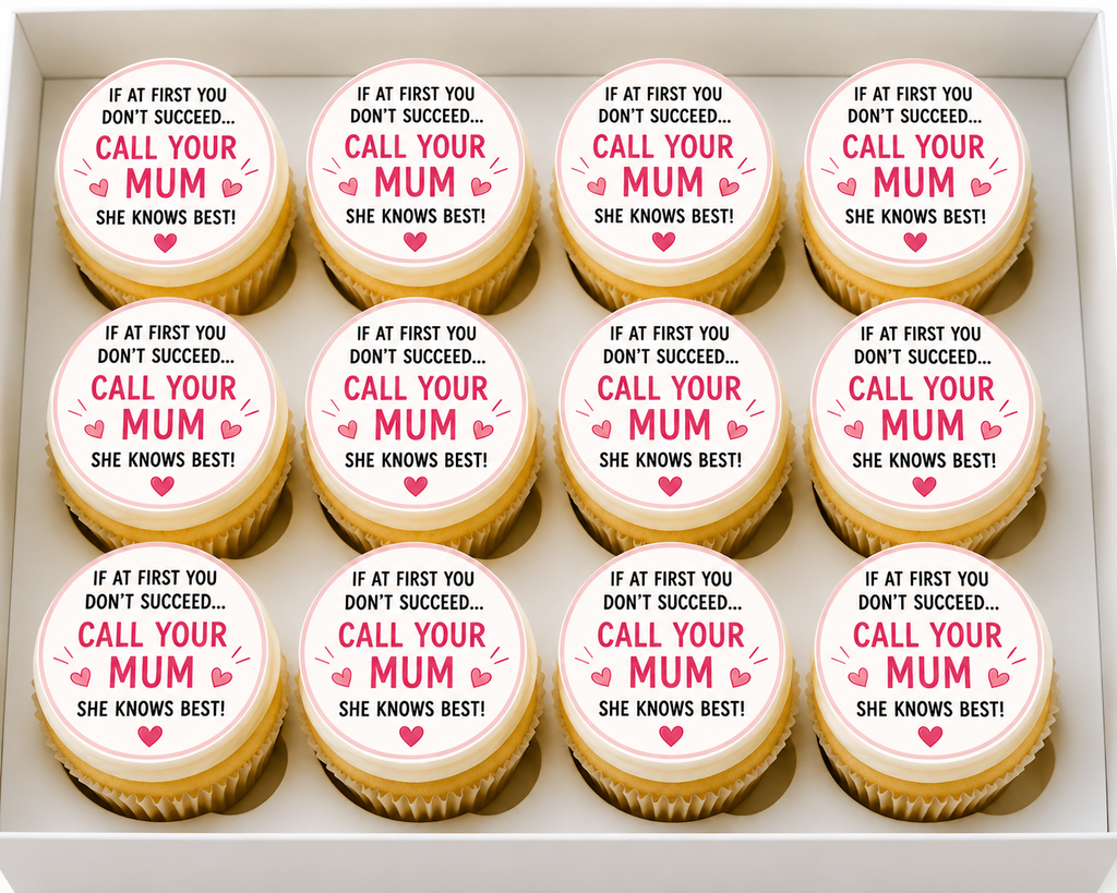 Happy Mothers Day Call your Mum Cupcake Topper