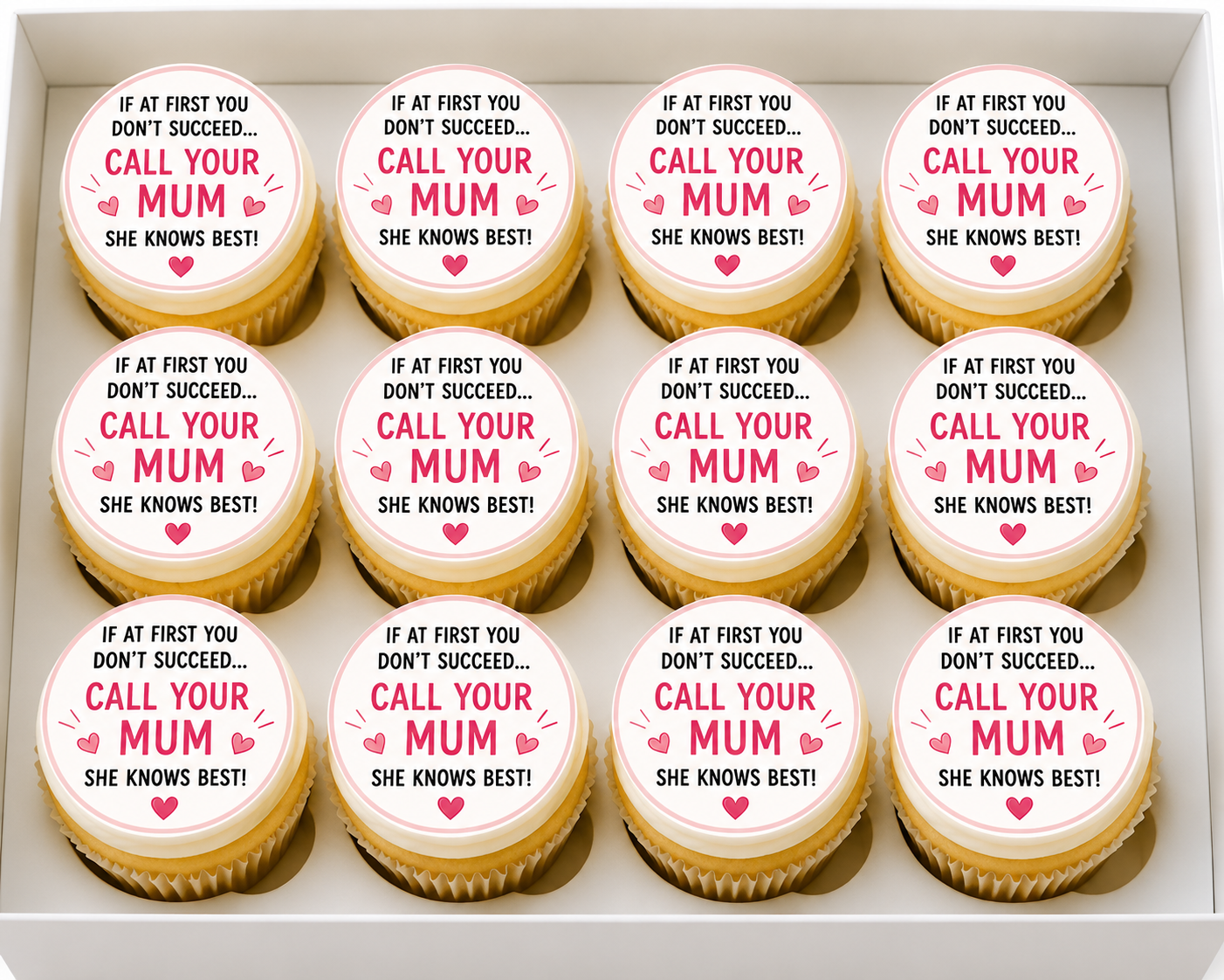 Happy Mothers Day Call your Mum Cupcake Topper