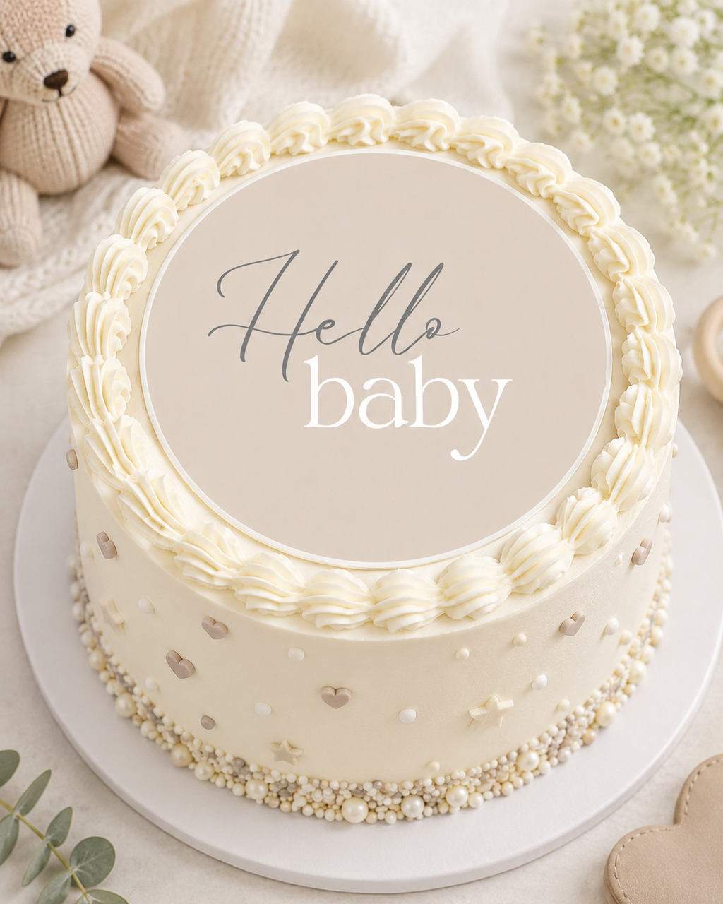 Baby Shower Hello Baby Edible Cake Topper