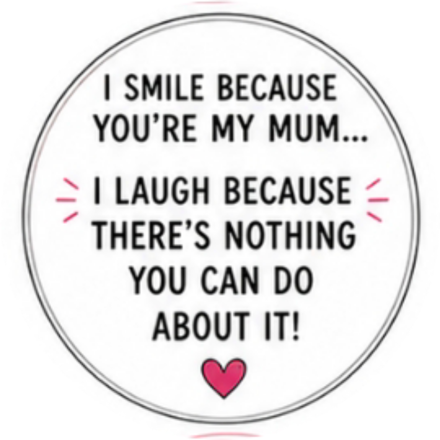 Happy Mothers Day i smile because you're my mum Cupcake Topper