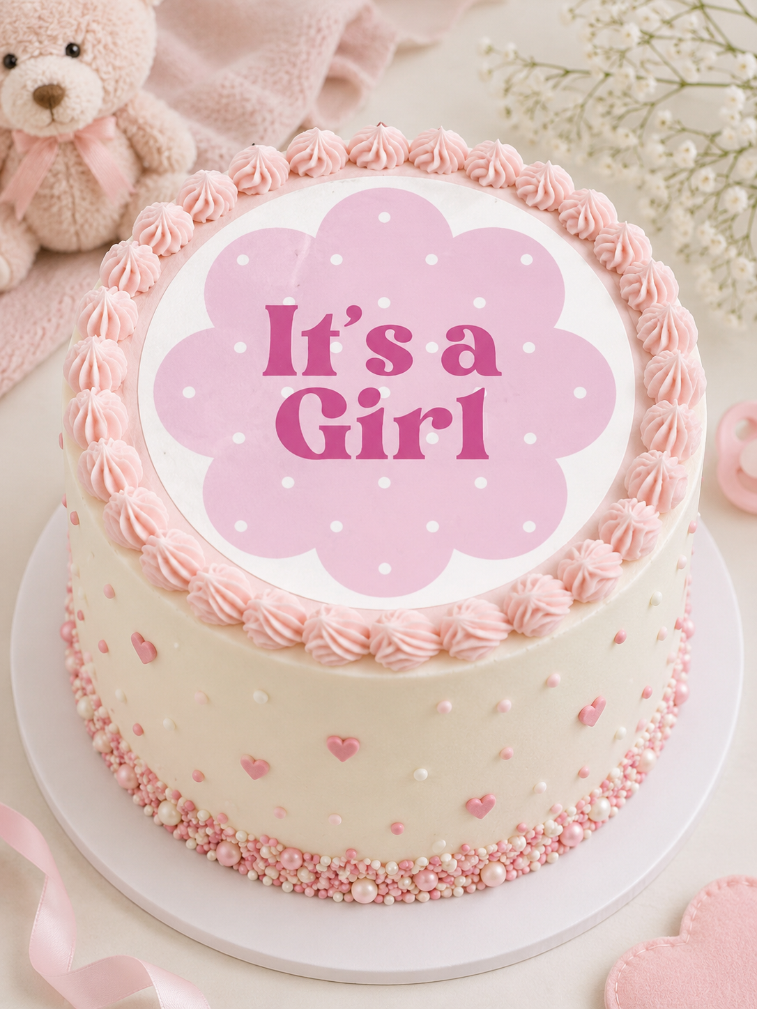 Baby Shower Its A Girl Edible Cake Topper