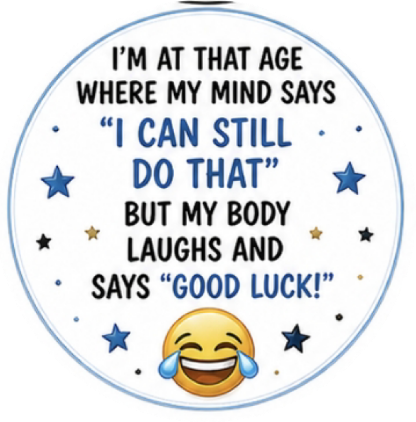 Happy Birthday, I'm at that age where my mind says I can still do that Cupcake Topper