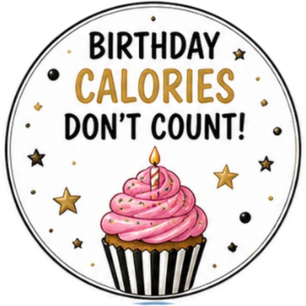 Happy Birthday, Birthday Calories Dont Count Cupcake Topper