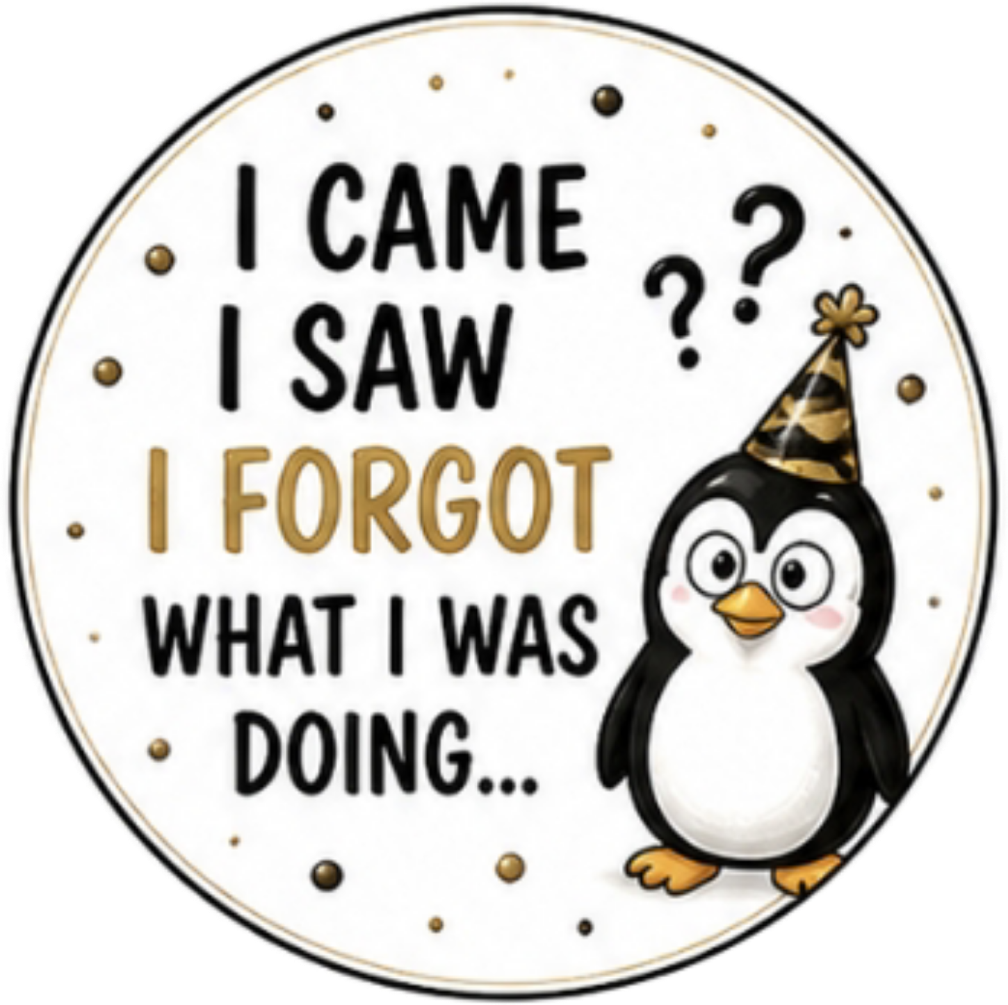 Happy Birthday I Came, I saw, I forgot Cupcake Topper