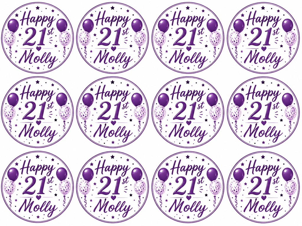 Personalised Happy Birthday Cupcake Topper
