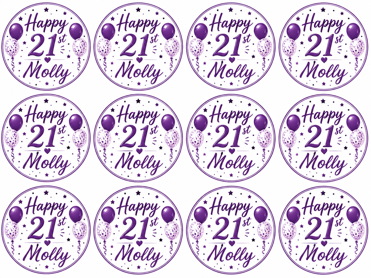 Personalised Happy Birthday Cupcake Topper