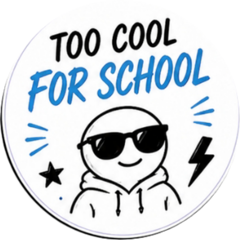 Happy Birthday Too Cool adorable School Cupcake Topper