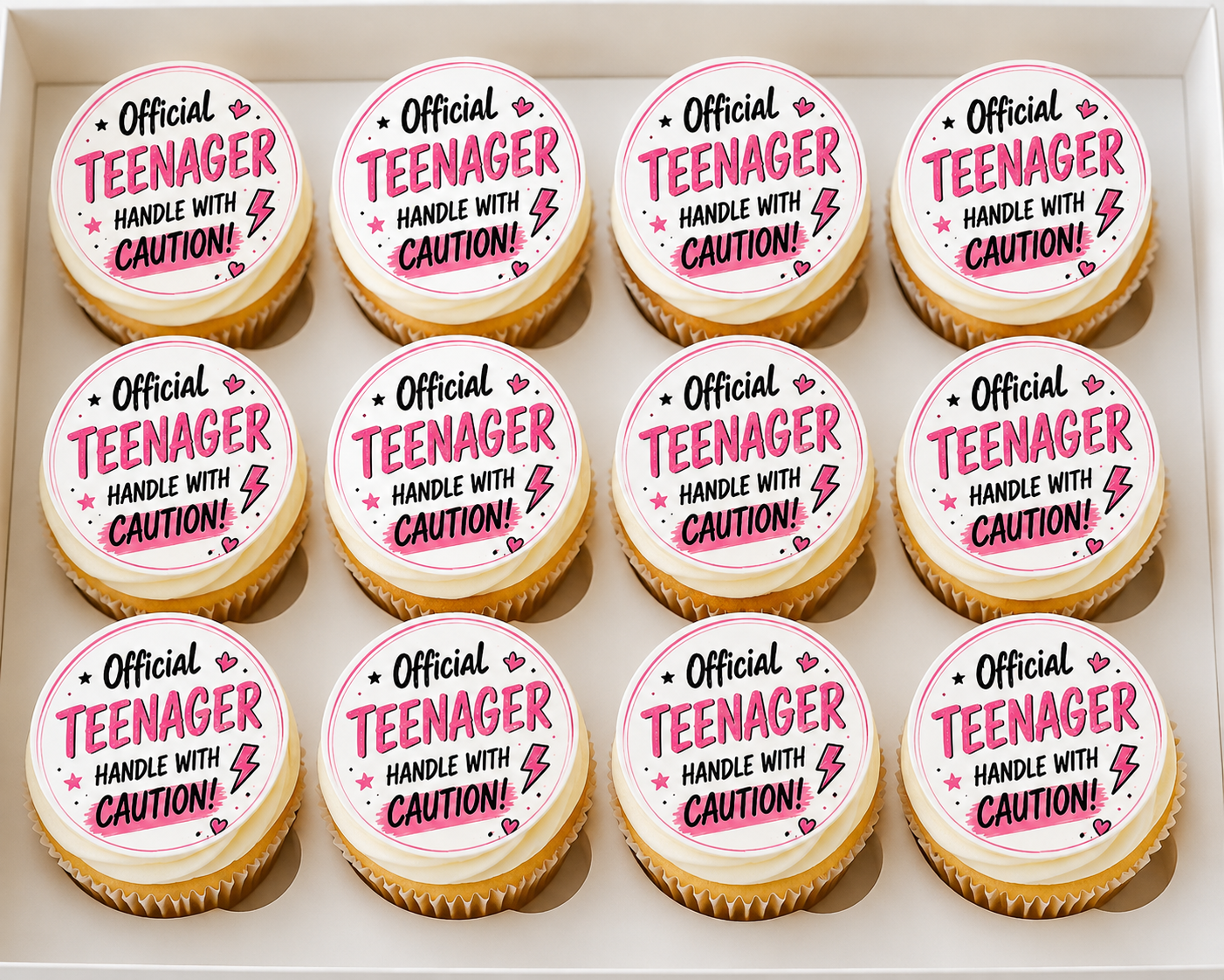 Happy Birthday Official Teenager 13th Cupcake Topper
