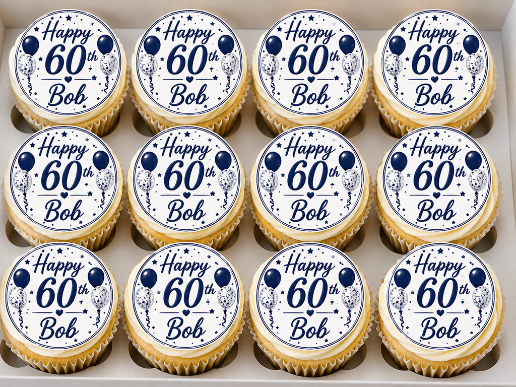 Personalised Happy Birthday Cupcake Topper