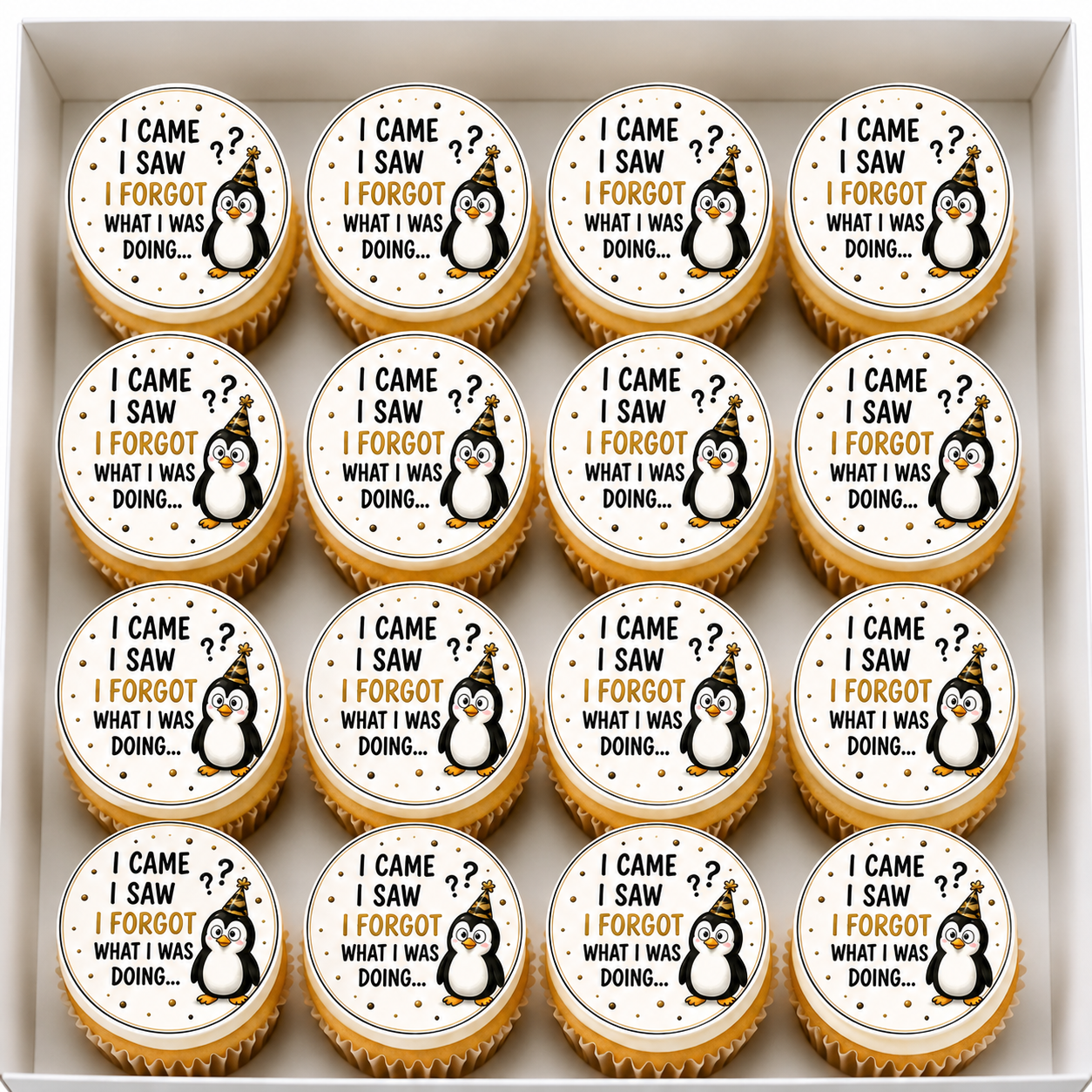 Happy Birthday I Came, I saw, I forgot Cupcake Topper