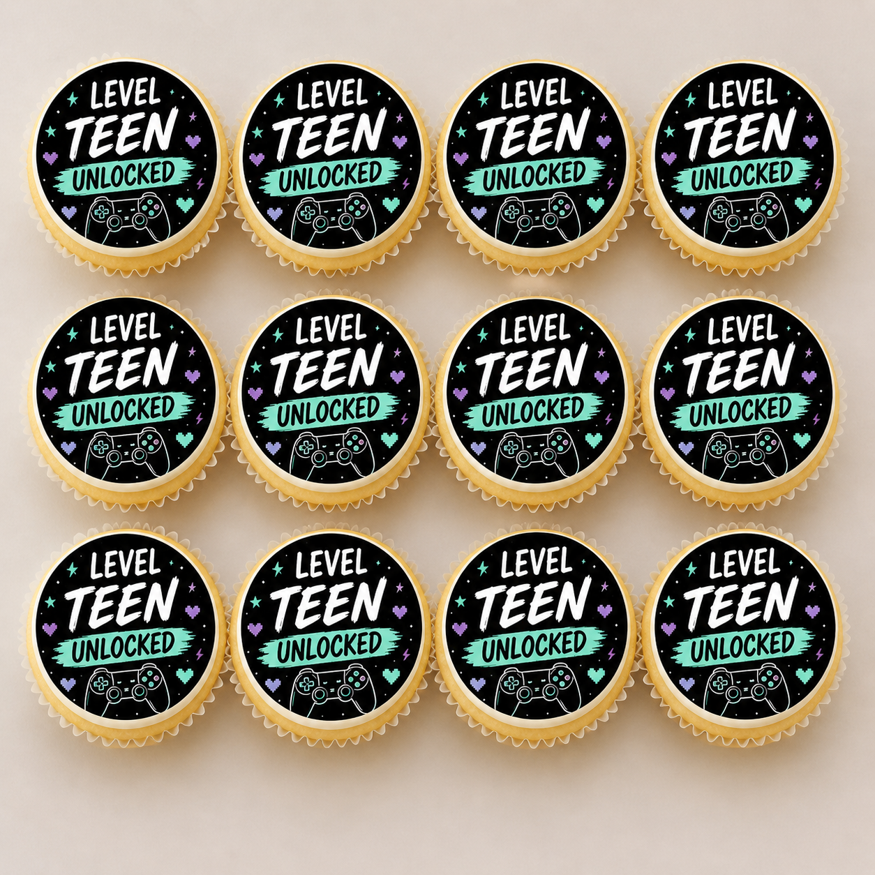 Happy Birthday level teen 13th Cupcake Topper