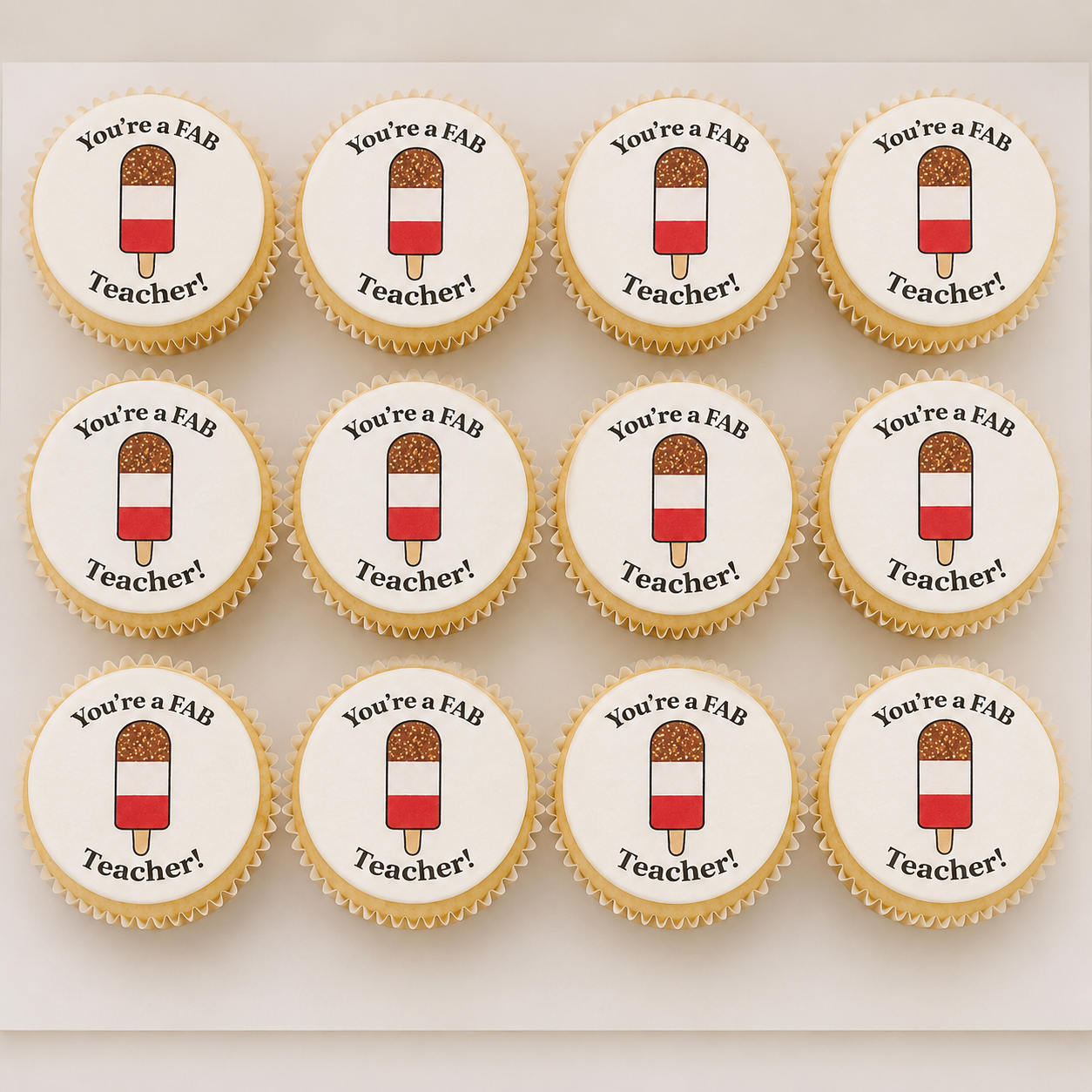 Best Teacher - You're a Fab Teacher Cupcake Topper