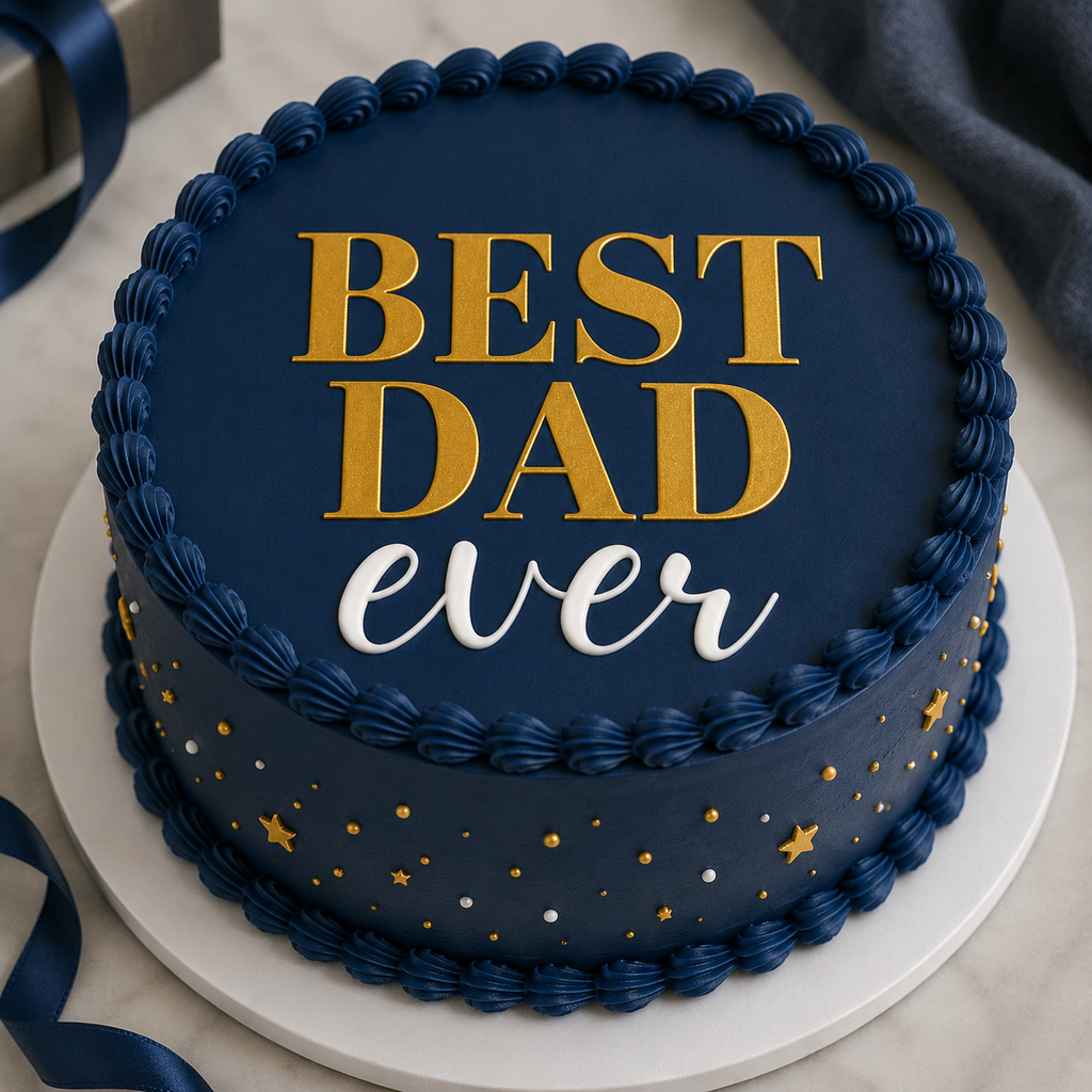 Fathers Day Best Dad Ever Edible Cake Topper