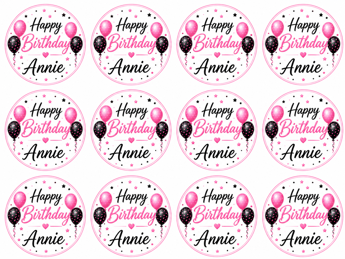 Personalised Happy Birthday Cupcake Topper