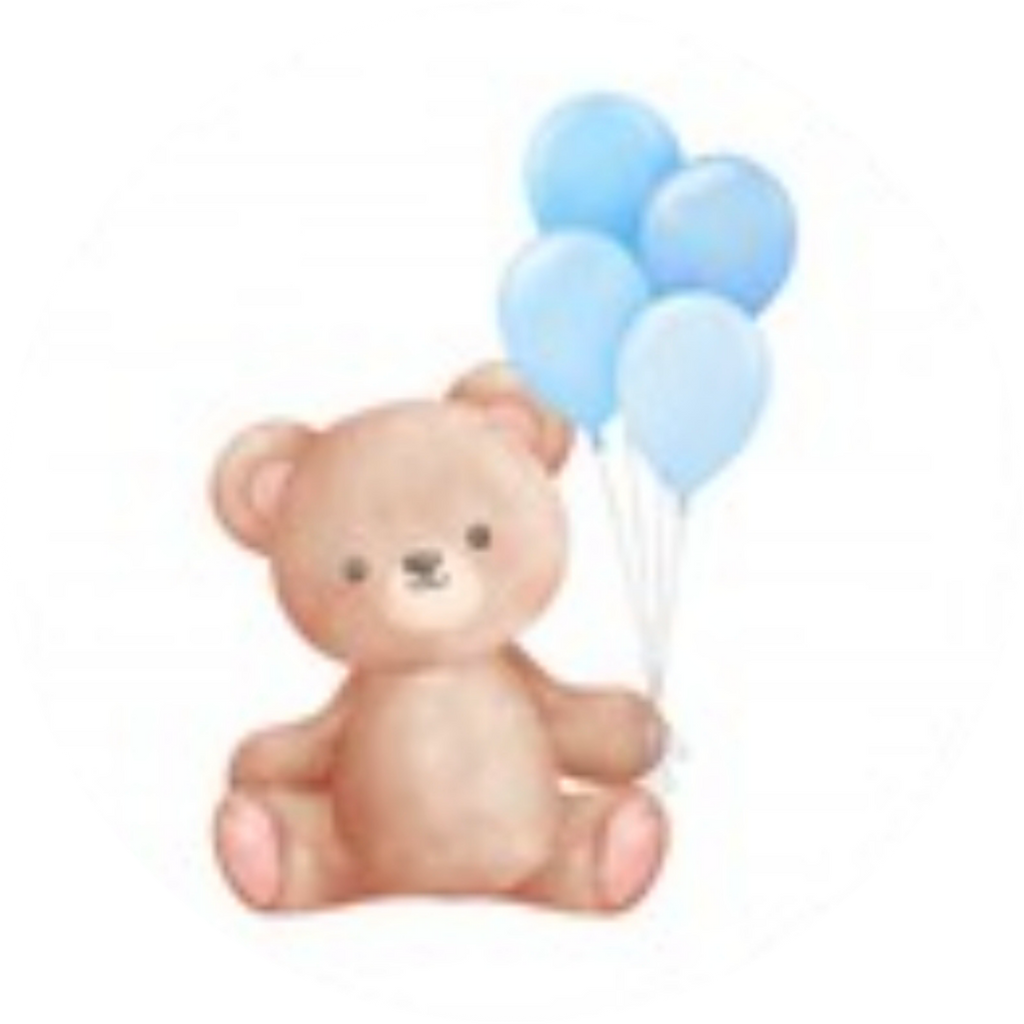 Baby Shower Teddy Edible Cake Topper