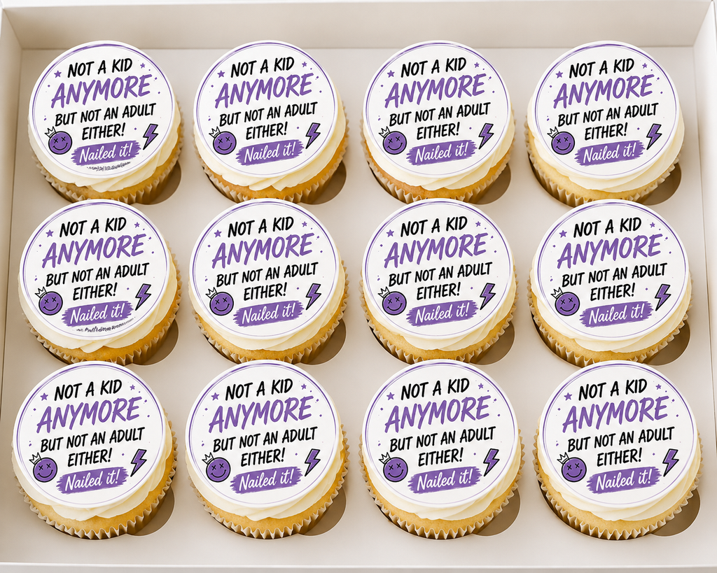 Happy Birthday Not A Kid 13th Cupcake Topper