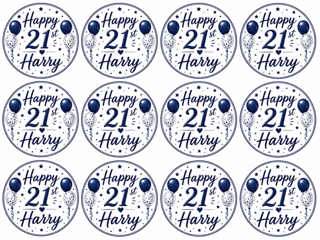 Personalised Happy Birthday Cupcake Topper