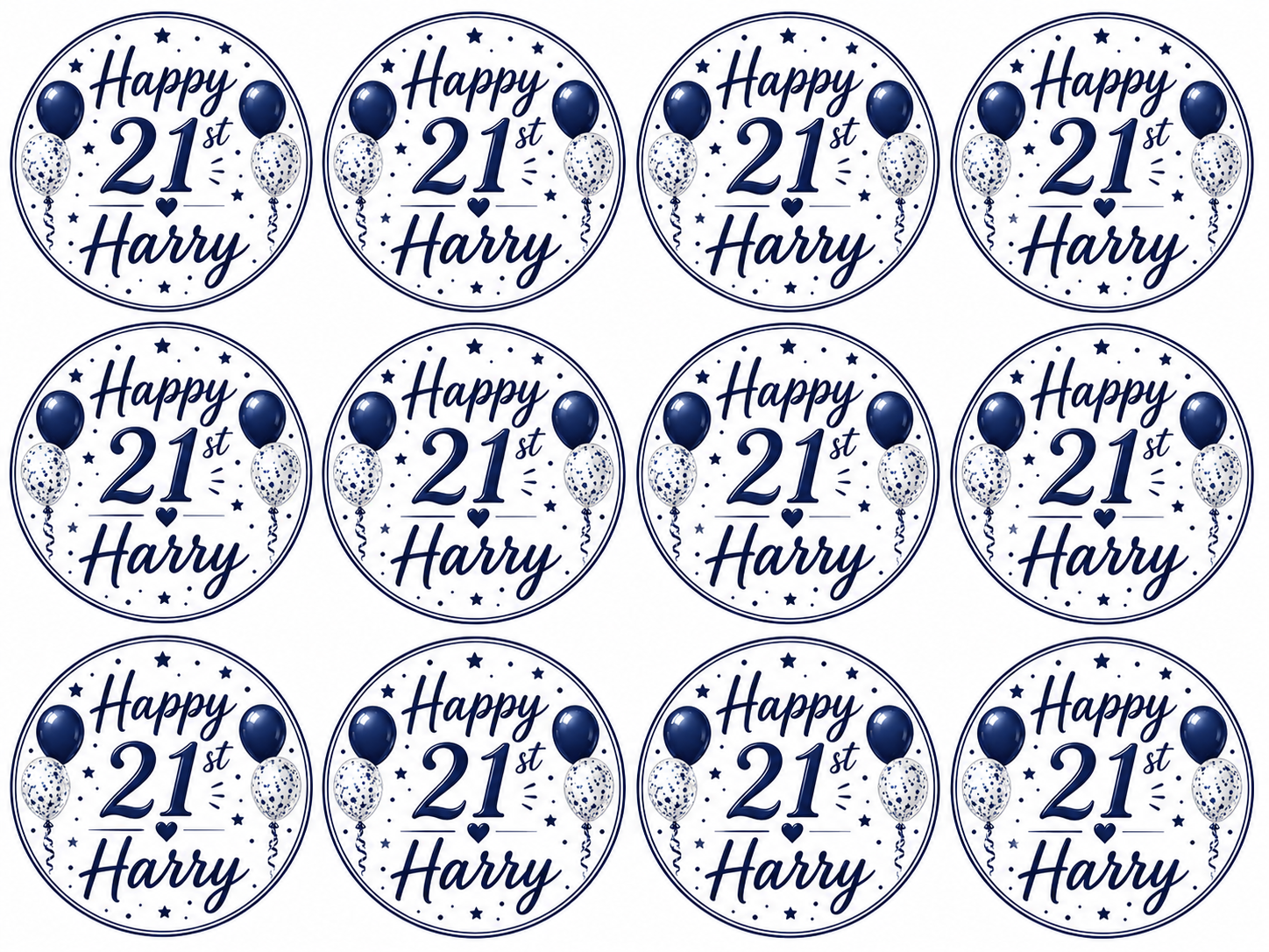 Personalised Happy Birthday Cupcake Topper