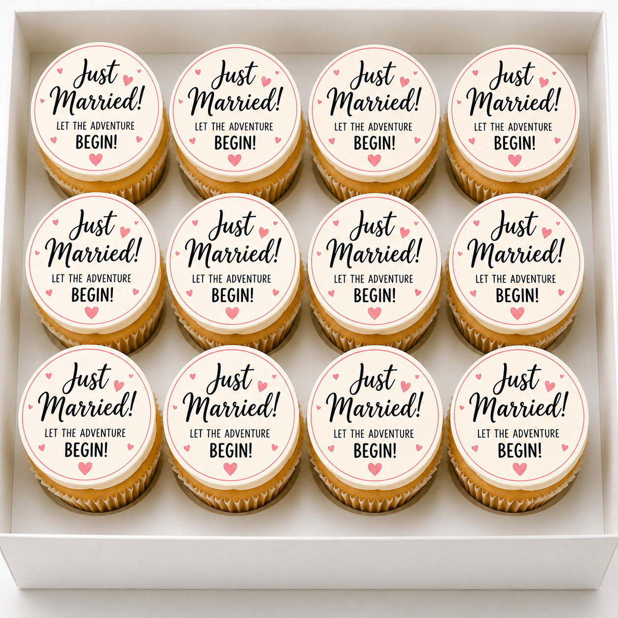 Wedding Day - Just Married Cupcake Toppers